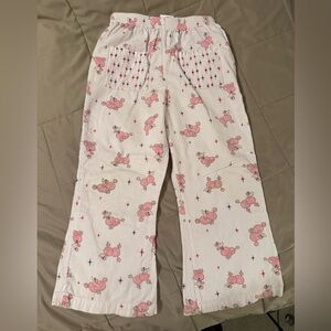 Painting Red Rhinos girls flared corduroy pants with poodle print. Size 5/6 EUC